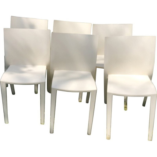 Ensemble de 6 chaises blanches vintage par Philippe Starck pour Xo, France 1980