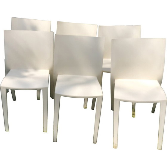 Image 1 of Ensemble de 6 chaises blanches vintage par Philippe Starck pour Xo, France 1980