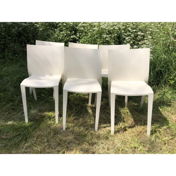Image 1 of Ensemble de 6 chaises blanches vintage par Philippe Starck pour Xo, France 1980