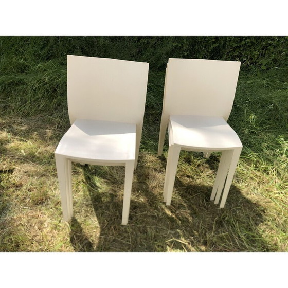 Image 1 of Ensemble de 6 chaises blanches vintage par Philippe Starck pour Xo, France 1980