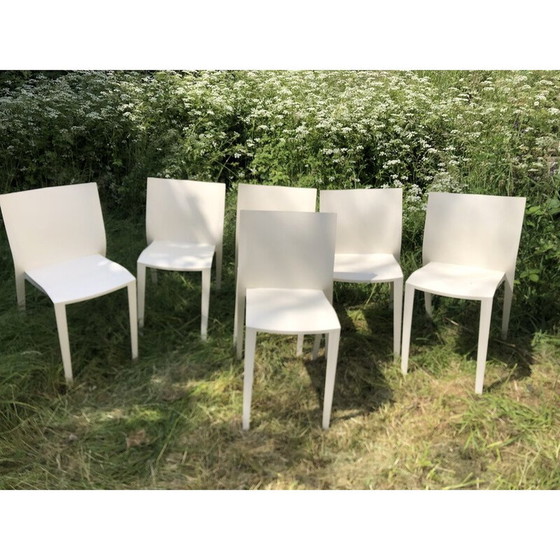 Image 1 of Ensemble de 6 chaises blanches vintage par Philippe Starck pour Xo, France 1980