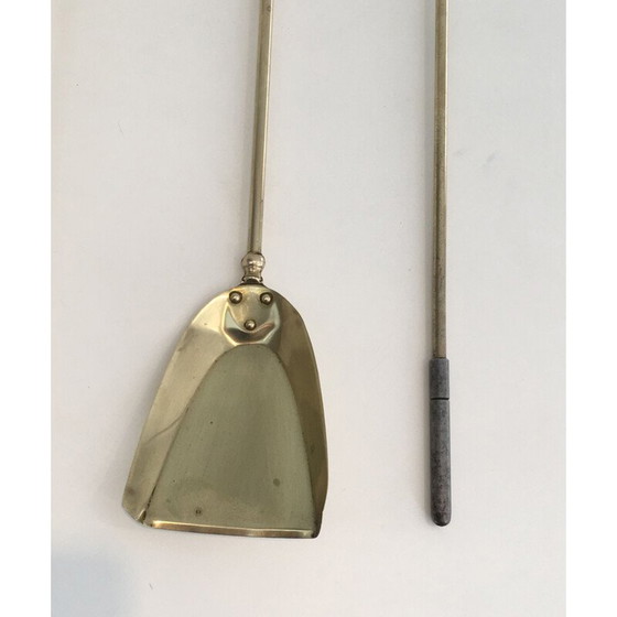 Image 1 of Garniture de feu en laiton néoclassique, 1970