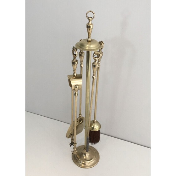 Image 1 of Garniture de feu en laiton néoclassique, 1970