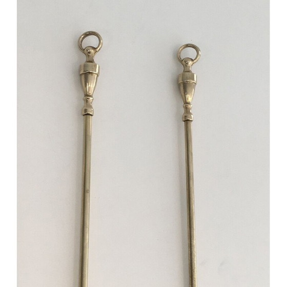 Image 1 of Garniture de feu en laiton néoclassique, 1970