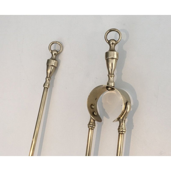 Image 1 of Garniture de feu en laiton néoclassique, 1970