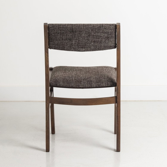 Image 1 of Lot De 6 Chaises Vintage, Circa 1970, Entièrement Rénovées (Tissu Et Structure)