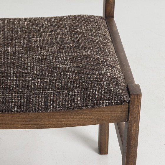 Image 1 of Lot De 6 Chaises Vintage, Circa 1970, Entièrement Rénovées (Tissu Et Structure)