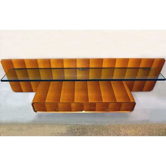 Image 1 of Console suspendue vintage en bois par La Permanente Mobili Cantù, 1950s