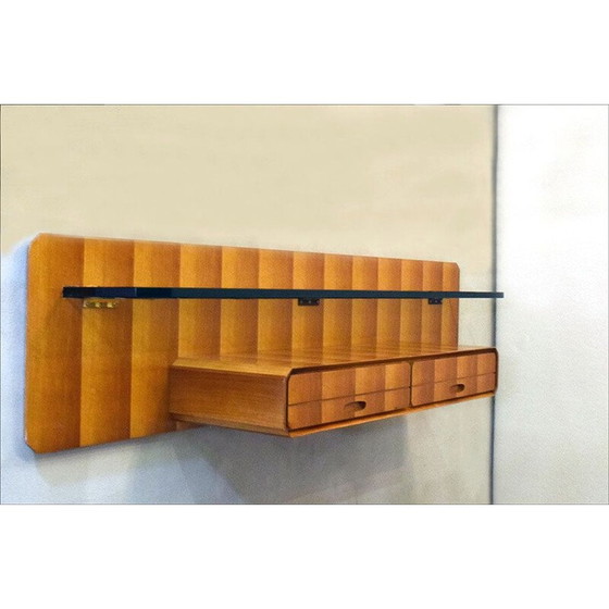 Image 1 of Console suspendue vintage en bois par La Permanente Mobili Cantù, 1950s