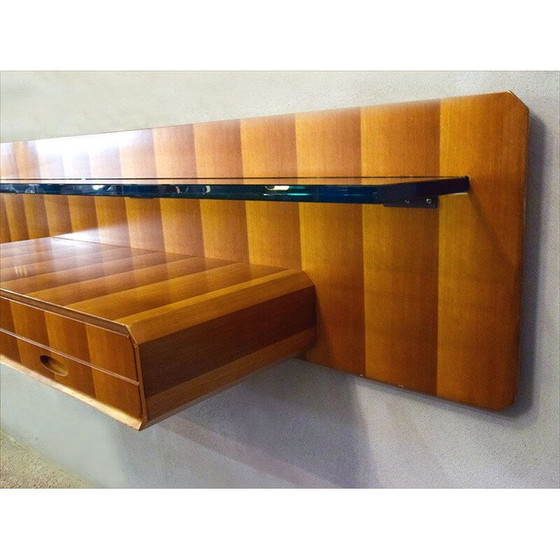 Image 1 of Console suspendue vintage en bois par La Permanente Mobili Cantù, 1950s