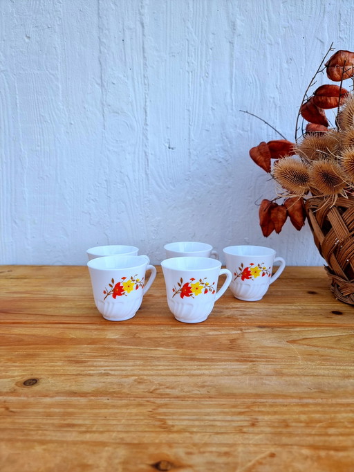 Lot De 5 Tasses À Café Arcopal