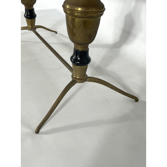 Image 1 of Table basse vintage en laiton et marbre, Italie 1950