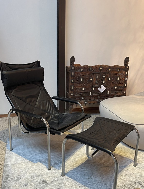 Image 1 of Chaise Strässle 1127 avec Ottoman