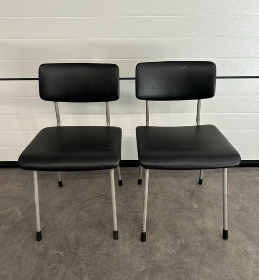 2x chaises à tubes Gispen 1231 Vintage Ca. 1960's