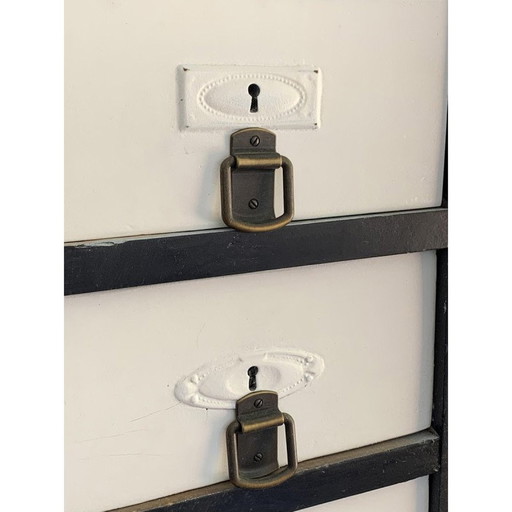 Commode industrielle vintage en pin avec 40 tiroirs, Hongrie, années 1950