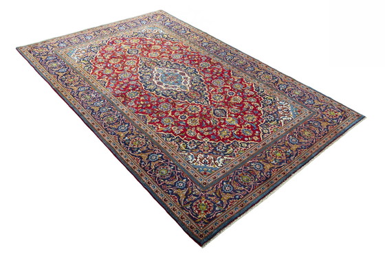 Image 1 of Tapis rouge Keshan noué à la main - 298 X 196 cm
