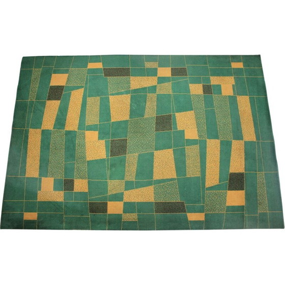 Image 1 of Tapis géométrique vintage, tchèque 1950