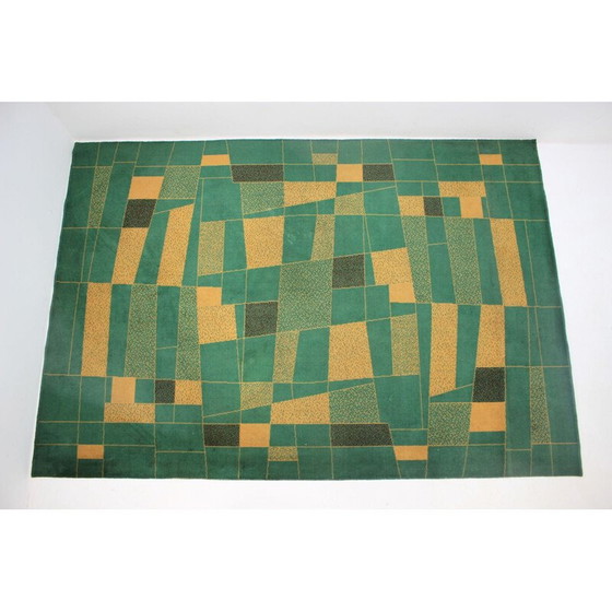 Image 1 of Tapis géométrique vintage, tchèque 1950