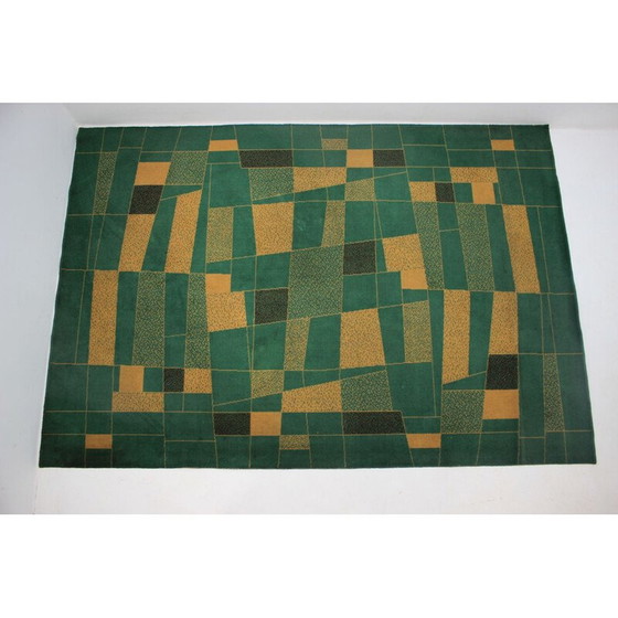 Image 1 of Tapis géométrique vintage, tchèque 1950