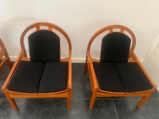 2x Fauteuils Baumann Argos Assises Noires