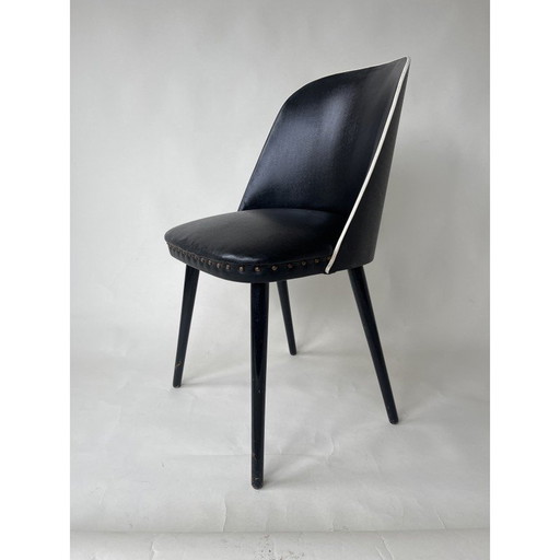 Chaise vintage en vinyle, France 1960