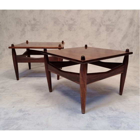 Image 1 of Paire de tables basses vintage en bois de rose n 272 par Illum Wikkelsø, 1950