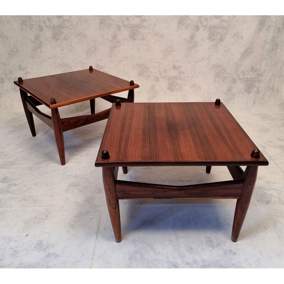 Image 1 of Paire de tables basses vintage en bois de rose n 272 par Illum Wikkelsø, 1950