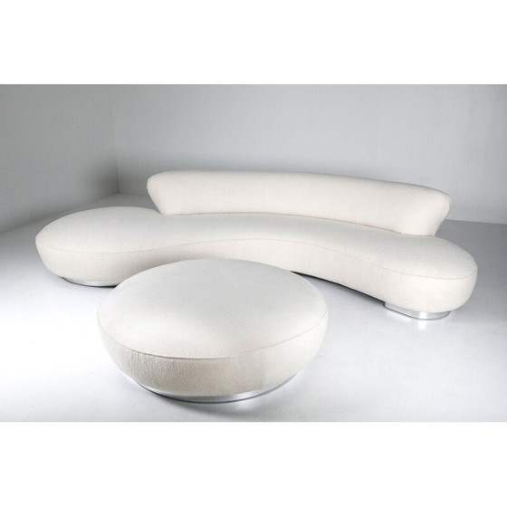 Image 1 of Canapé Vintage avec Ottoman en velours d'agneau Pierre Frey Vladimir Kagan Serpentine 1950s