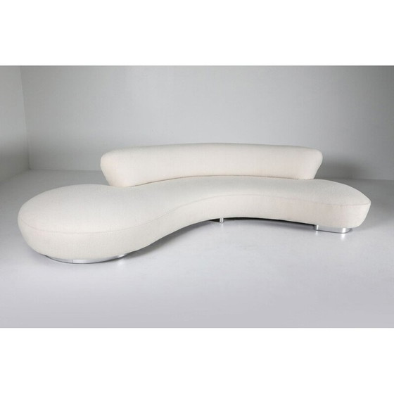 Image 1 of Canapé Vintage avec Ottoman en velours d'agneau Pierre Frey Vladimir Kagan Serpentine 1950s