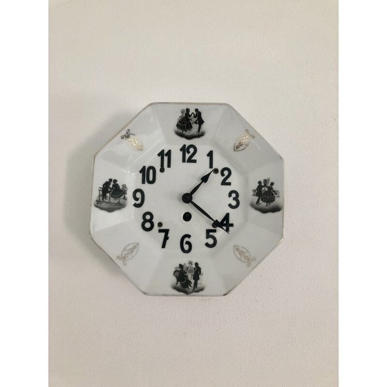 Image 1 of Horloge vintage en porcelaine, Allemagne 1950