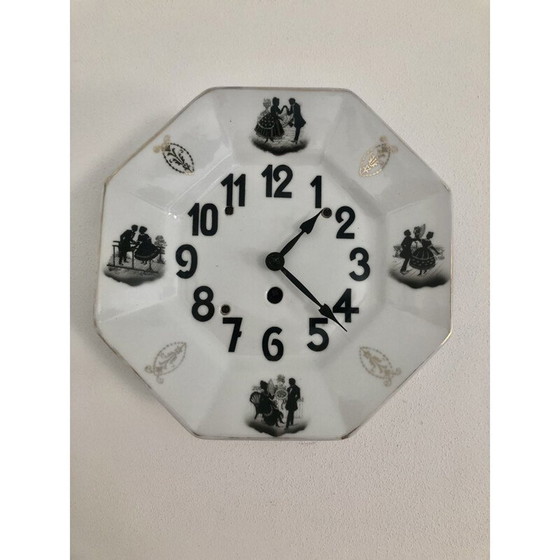 Image 1 of Horloge vintage en porcelaine, Allemagne 1950