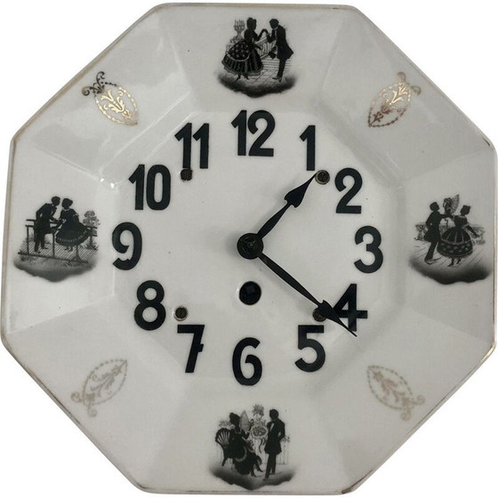 Image 1 of Horloge vintage en porcelaine, Allemagne 1950