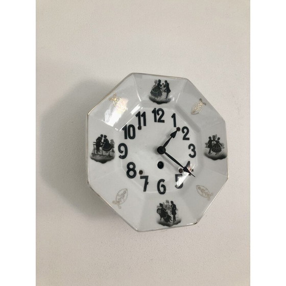 Image 1 of Horloge vintage en porcelaine, Allemagne 1950