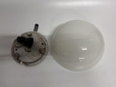 Plafonnier en opaline blanche brillante avec demi ampoule Mid Century