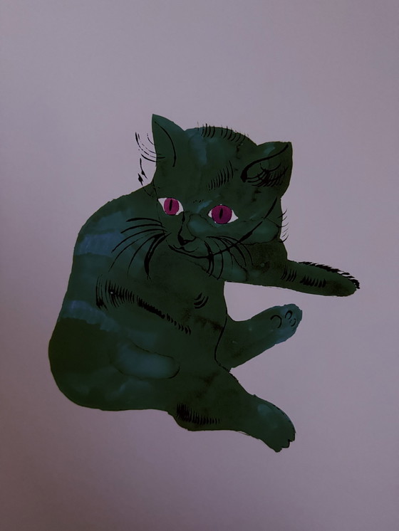 Image 1 of Andy Warhol : "Chat vert, C.1954".