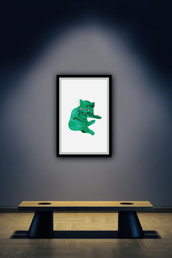 Image 1 of Andy Warhol : "Chat vert, C.1954".