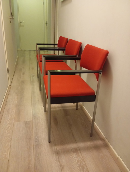 3X Ahrend Red Retro Chair