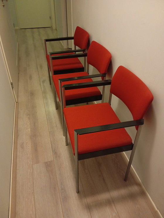 Image 1 of 3X Ahrend Red Retro Chair