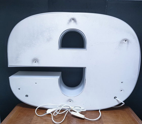 Image 1 of Lampe Enseigne "E" Plexiglas Années 80