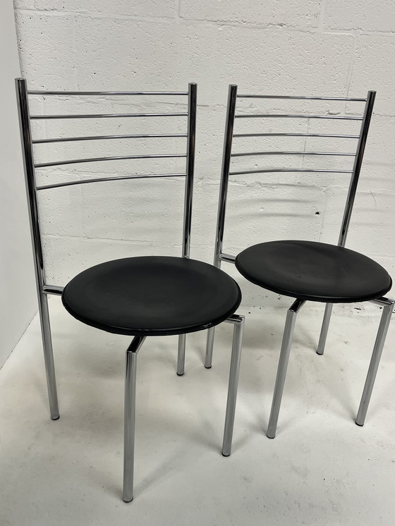 Image 1 of Ensemble de deux chaises Memphis chromées