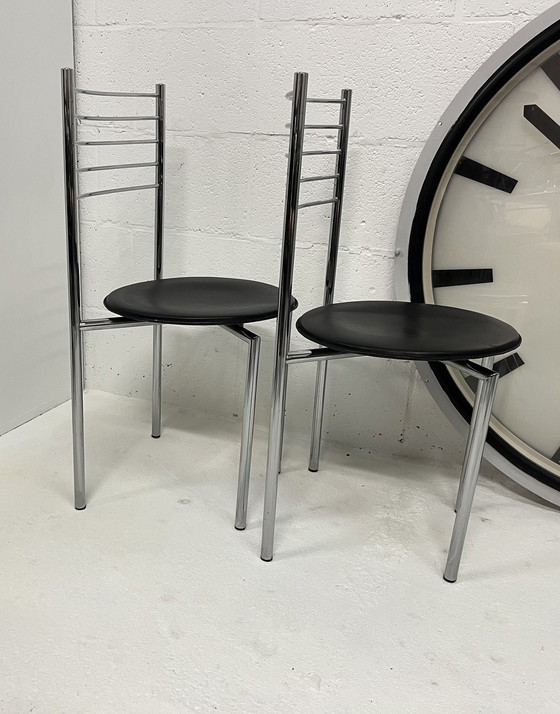 Image 1 of Ensemble de deux chaises Memphis chromées