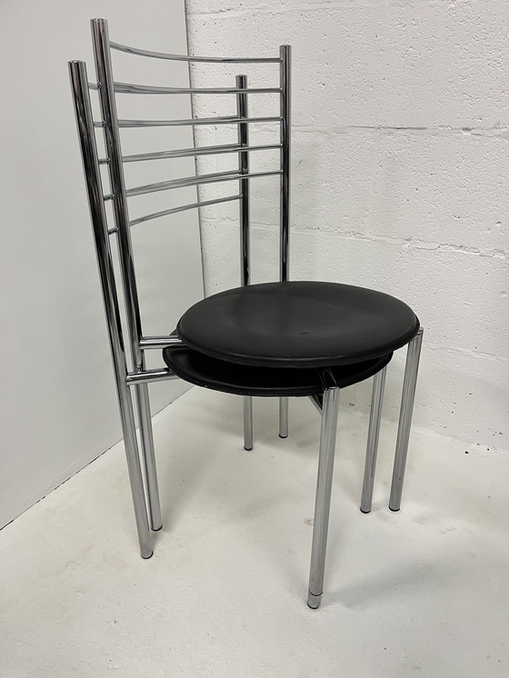 Image 1 of Ensemble de deux chaises Memphis chromées