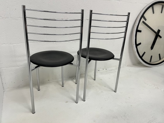 Image 1 of Ensemble de deux chaises Memphis chromées