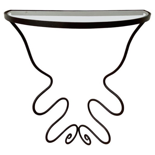Console vintage en fer et verre par Durga