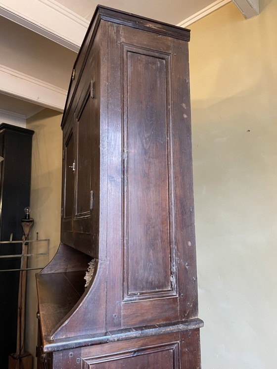 Image 1 of Buffet ancien français Armoire de cuisine Armoire de service Bois Rustique 2 Pièces