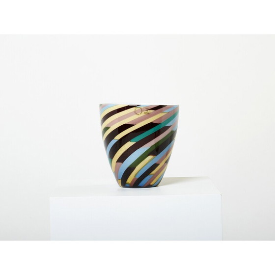 Image 1 of Vase vintage "Klee" par Laura de Santillana pour Venini, années 1980