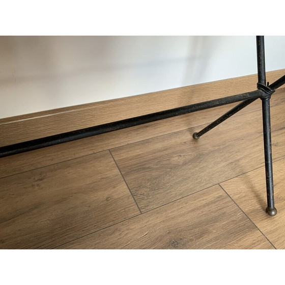 Image 1 of Table basse vintage en métal et damier noir et rose