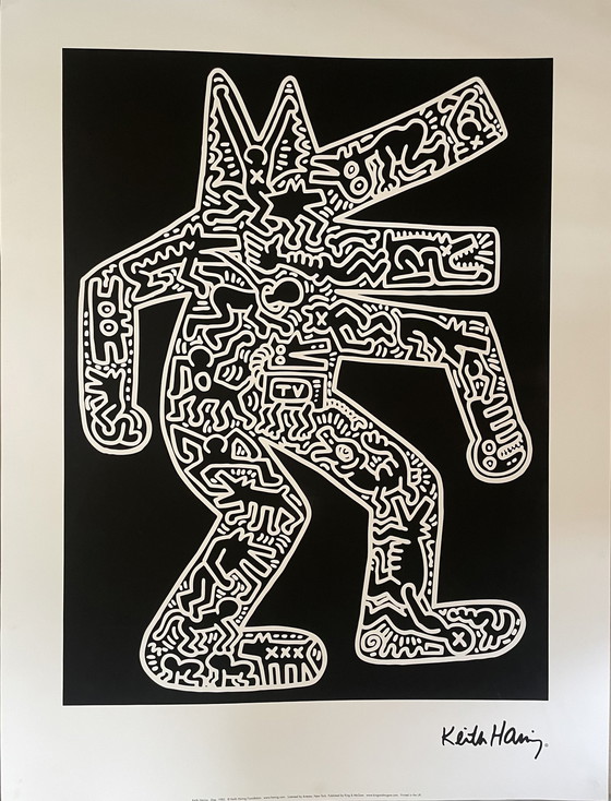 Image 1 of Keith Haring (1958-1990), Chien, 1985, sous licence Artestar New York, imprimé au Royaume-Uni