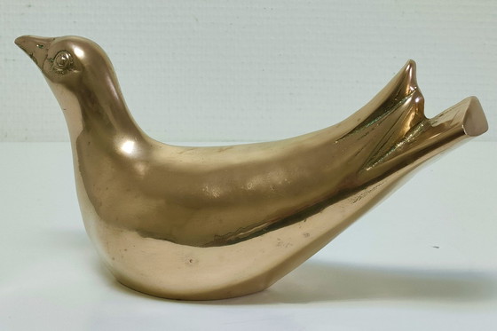 Image 1 of Oiseau Colombe Laiton Années 70