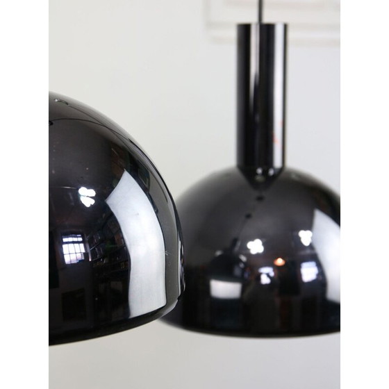 Image 1 of Paire de lampes suspendues vintage minimalistes en chrome